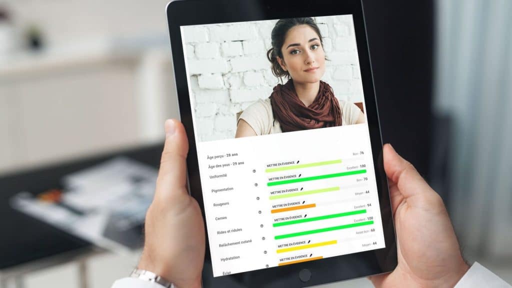 Technologie IA Check pour analyse visage et diagnostic cutané